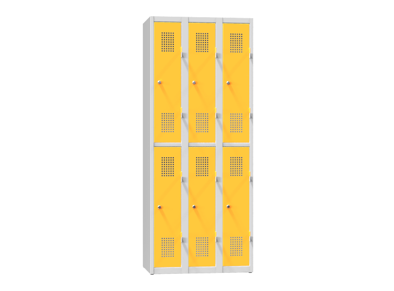 Kovová šatní skříň 6-box na soklu